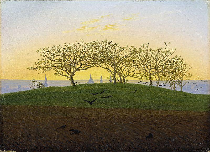 Caspar David Friedrich Hill and Ploughed Field near Dresden oil painting image